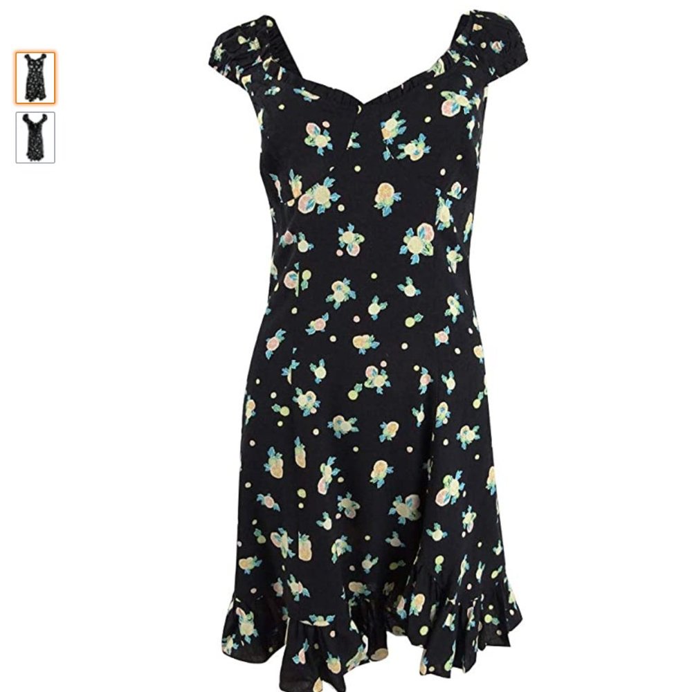 Free People Black Floral Mini Dress